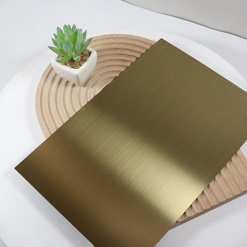 Stainless Steel Hairline Gold Matt AFP Sheet