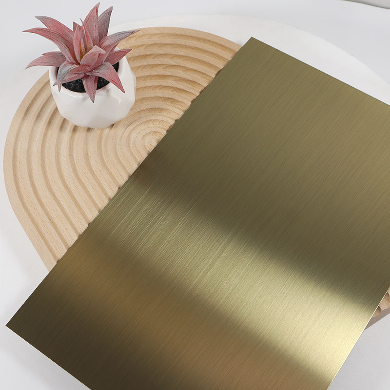 Stainless Steel Hairline Champange Gold Matt AFP Sheet