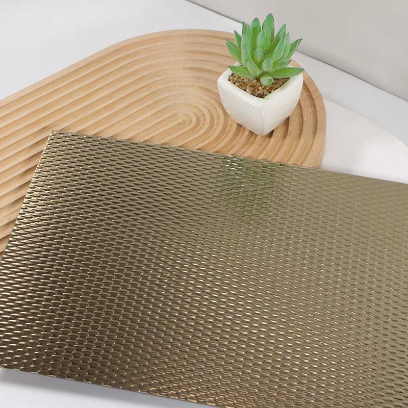 Stainless Steel Hairline Mirror Bronze Grain  Sheet