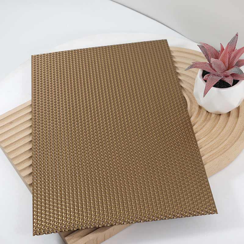 Stainless Steel Hairline Rosegold Shiny AFP Small Dots Sheet