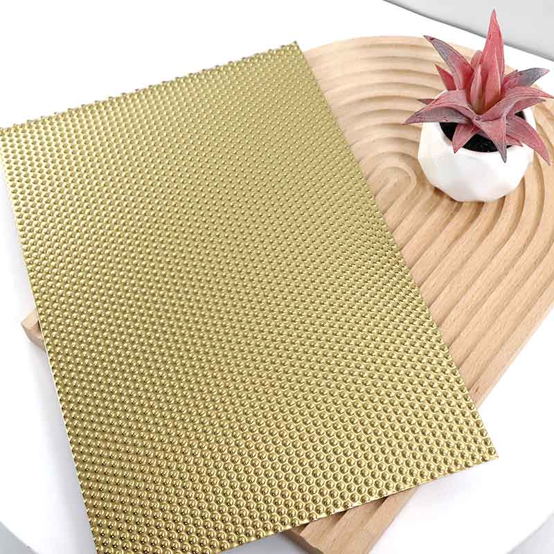 Stainless Steel Mirror Gold Small Dots Sheet