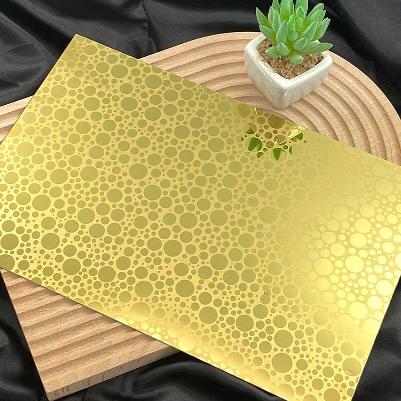 Stainless Steel Mirror Etched Gold Sheet