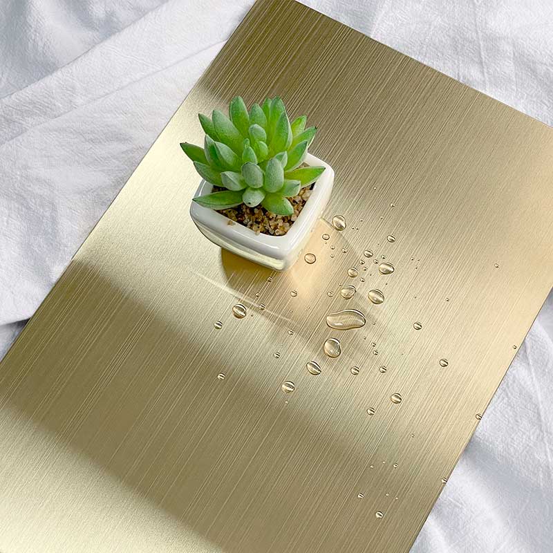 Stainless Steel Hairline Champange Gold Sheet