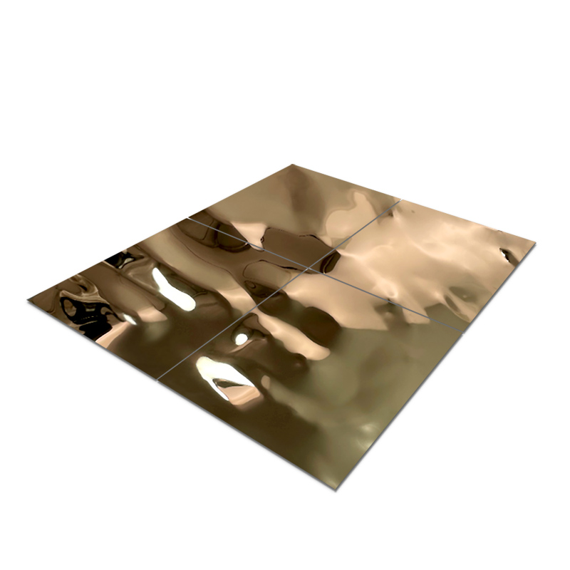 Stainless Steel Big Wave Rose Gold Water Ripple Sheet