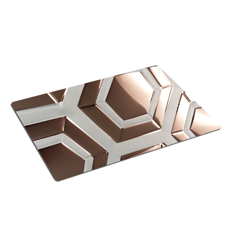 Stainless Steel Double Color Rosegold Hexagon Sheet