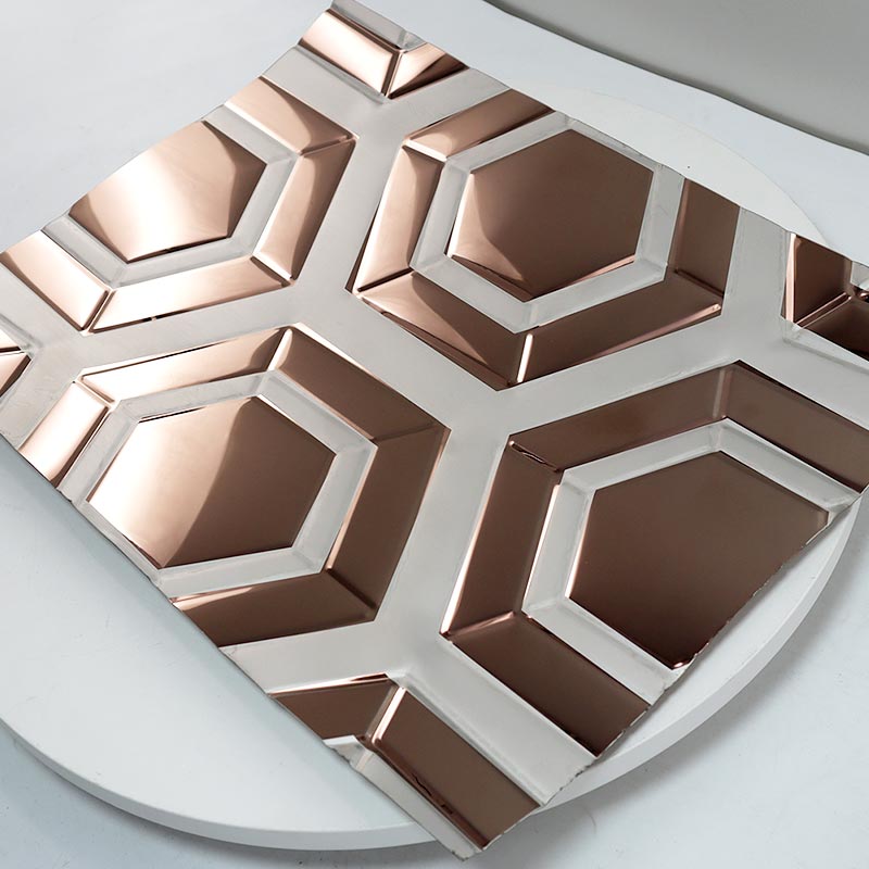 Stainless Steel Double Color Rosegold Hexagon Sheet