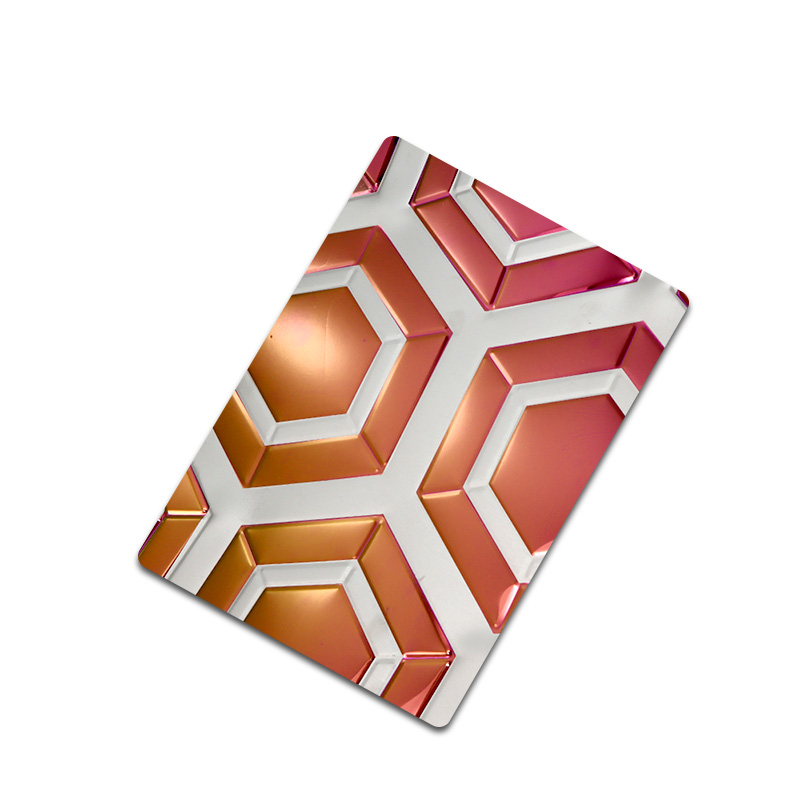 Stainless Steel Double Color Pink Hexagon Sheet