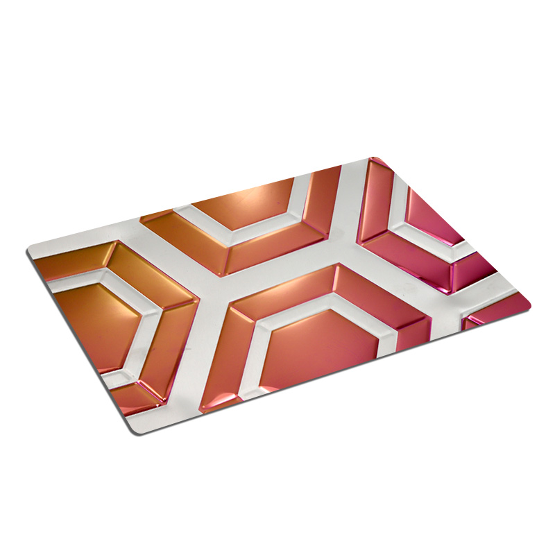 Stainless Steel Double Color Pink Hexagon Sheet