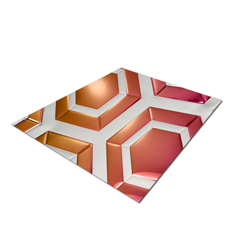 Stainless Steel Double Color Pink Hexagon Sheet