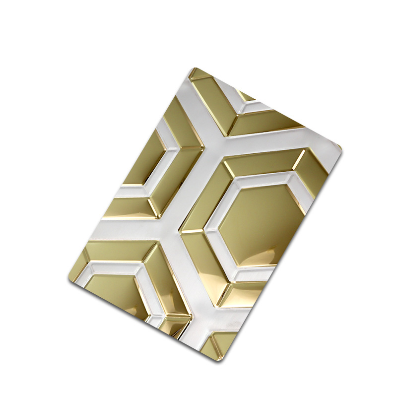 Stainless Steel Double Color Gold Hexagon Sheet