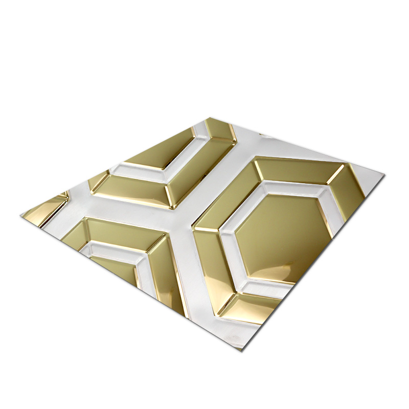 Stainless Steel Double Color Gold Hexagon Sheet