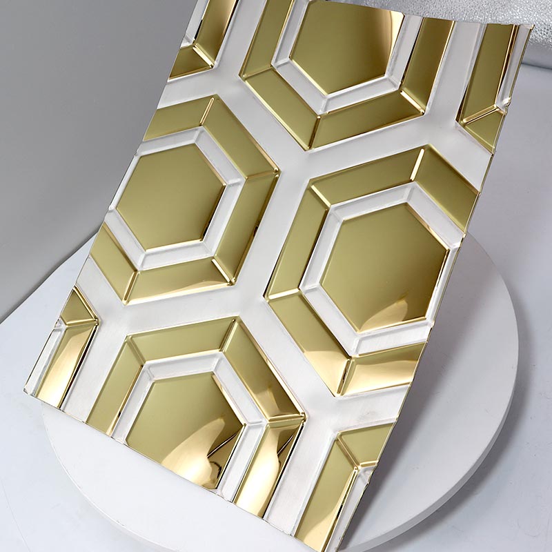 Stainless Steel Double Color Gold Hexagon Sheet