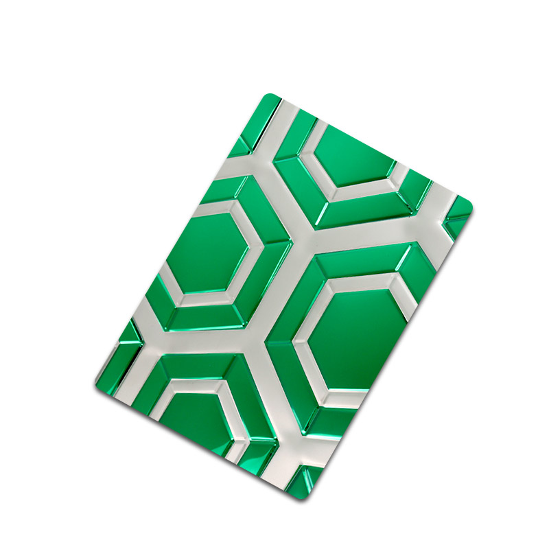 Stainless Steel Double Color Green Hexagon Sheet