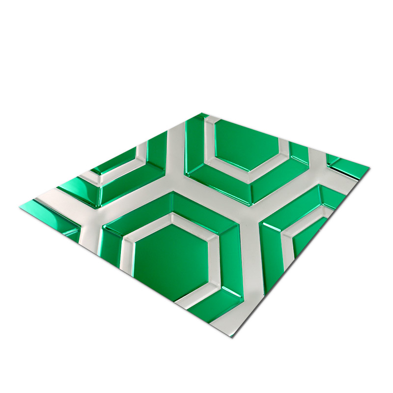 Stainless Steel Double Color Green Hexagon Sheet