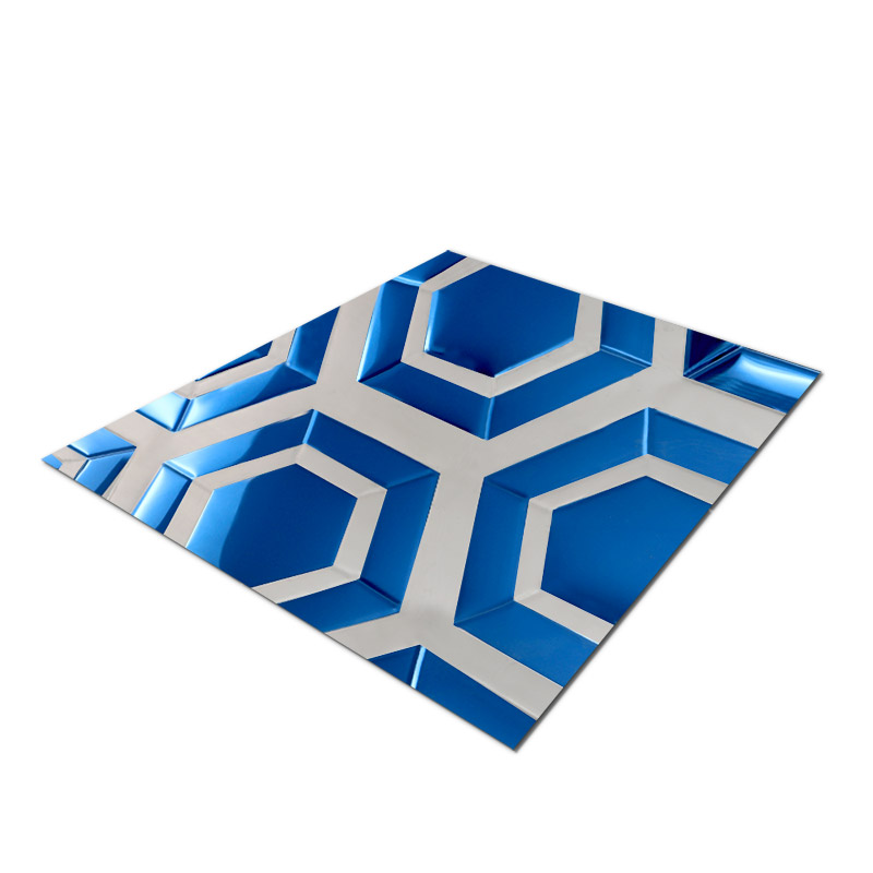 Stainless Steel Double Color Blue Hexagon Sheet