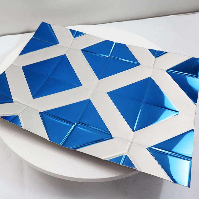 Stainless Steel Double Color Blue Rectangle Sheet