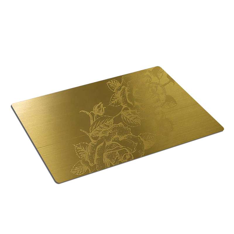 Stainless Steel Etched Hairline-B Gold Sheet