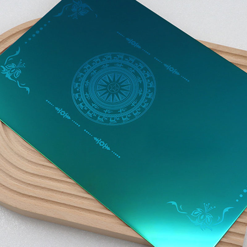 Stainless Steel Etched Hairline Cyan Elevator Door Sheet