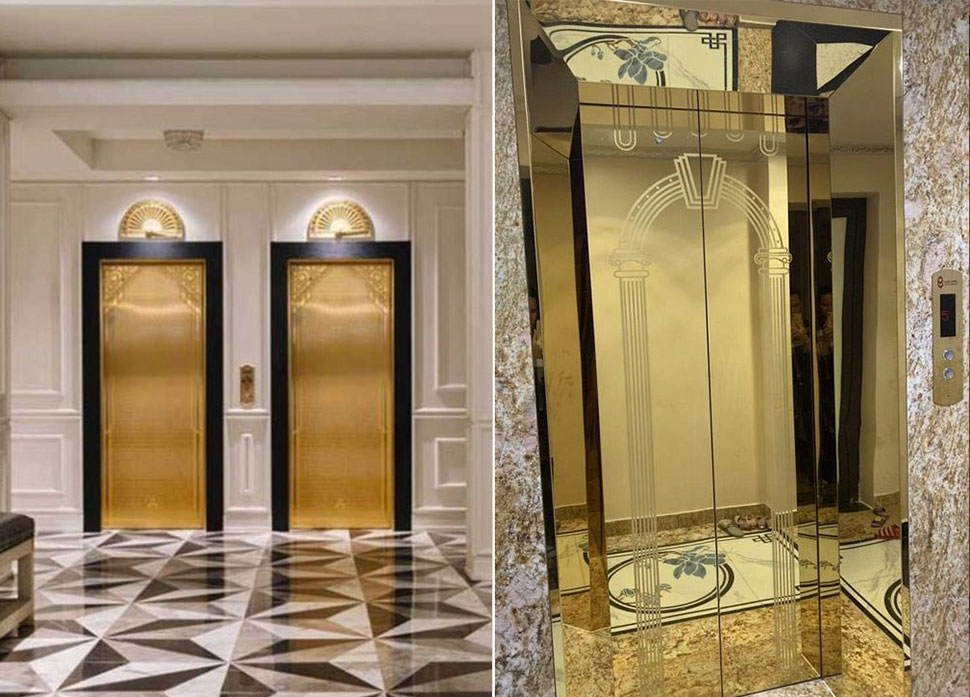 Stainless steel elevator door decorative panels