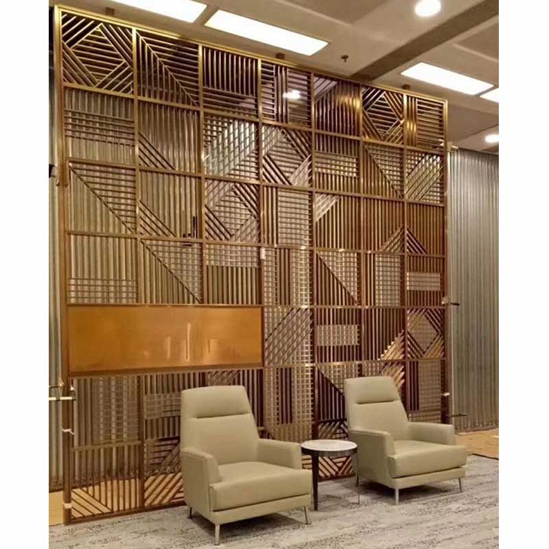 Titanium Partition Hotel Screen Restaurant Booth Lattice